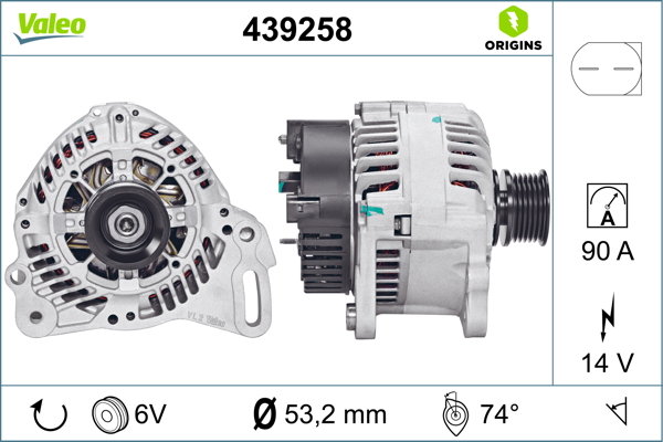Generator / Alternator 439258 VALEO