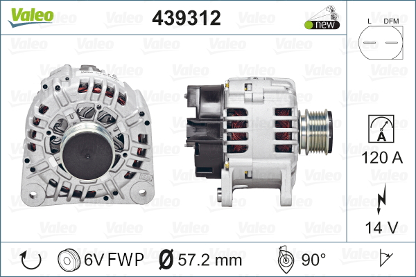 Generator / Alternator 439312 VALEO