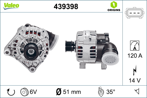 Generator / alternator 439398 VALEO