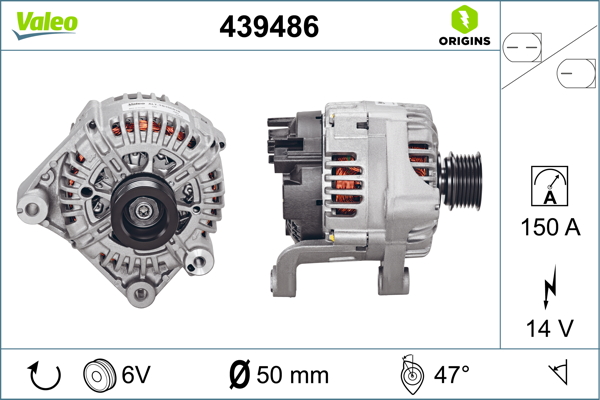 Generator / Alternator 439486 VALEO