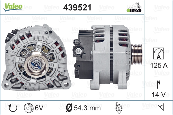 Generator / Alternator 439521 VALEO