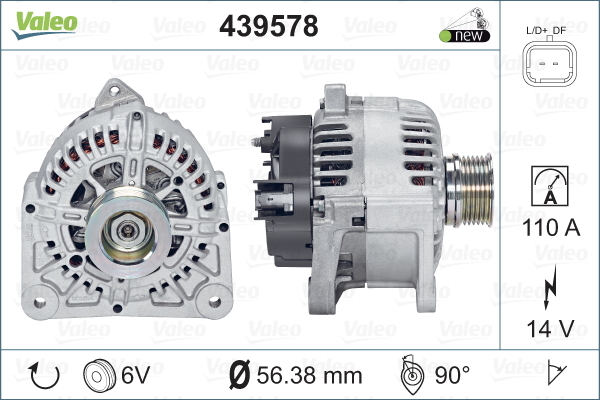 Generator / Alternator 439578 VALEO