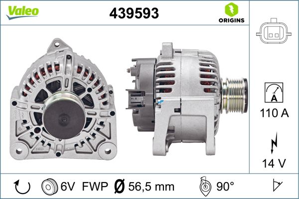 Generator / Alternator 439593 VALEO