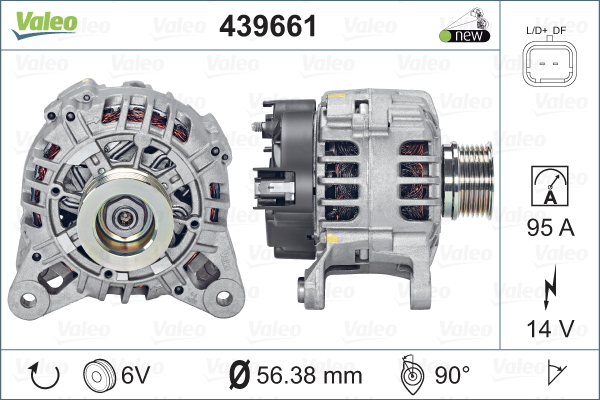 Generator / Alternator 439661 VALEO