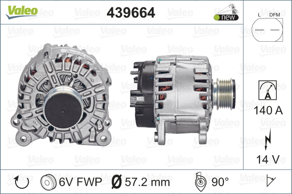 Generator / Alternator 439664 VALEO