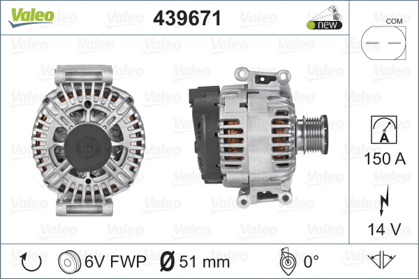 Generator / Alternator 439671 VALEO