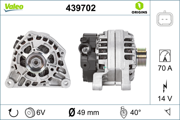 Generator / Alternator 439702 VALEO