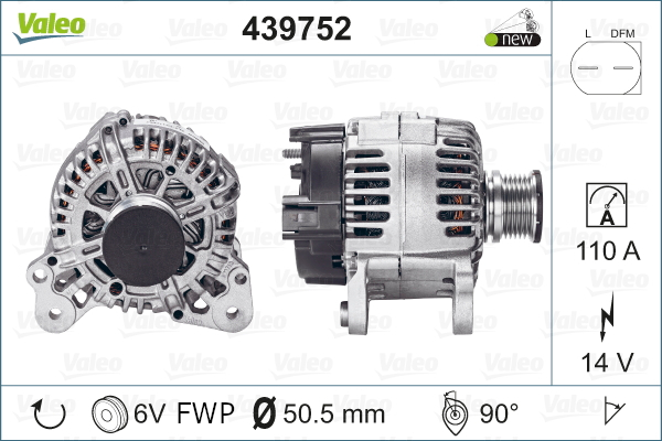 Generator / alternator 439752 VALEO