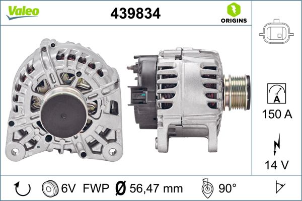 Generator / Alternator 439834 VALEO