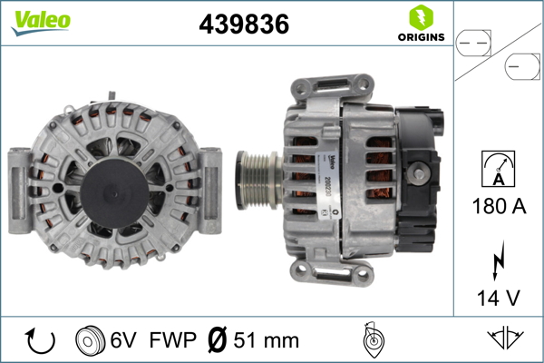 Generator / Alternator 439836 VALEO