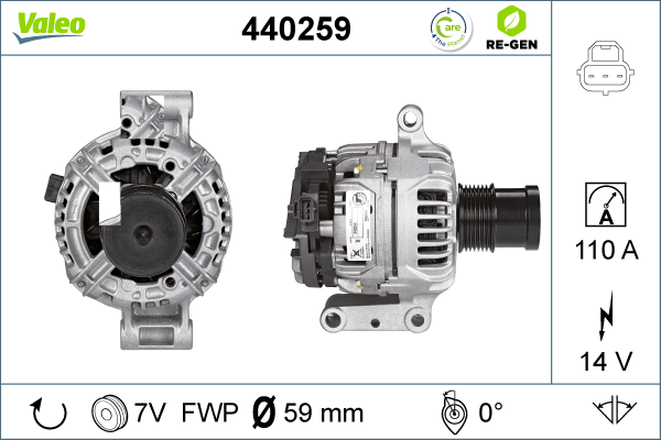 Generator / Alternator 440259 VALEO