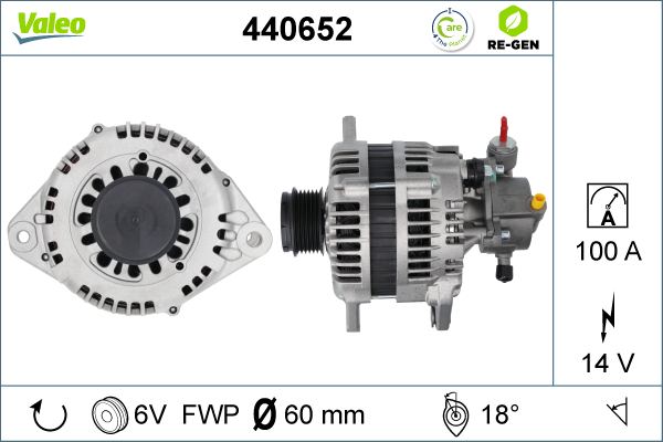 Generator / Alternator 440652 VALEO