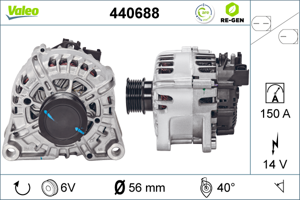 Generator / Alternator 440688 VALEO