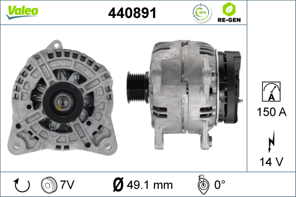 Generator / Alternator 440891 VALEO