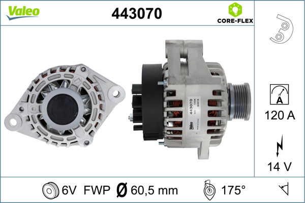 Generator / Alternator 443070 VALEO