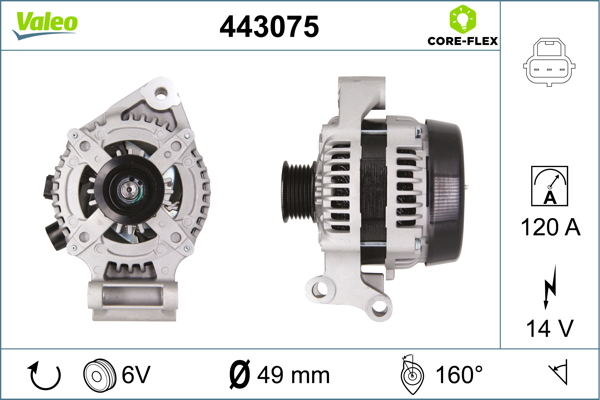 Generator / Alternator 443075 VALEO