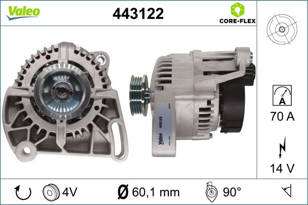 Generator / Alternator 443122 VALEO
