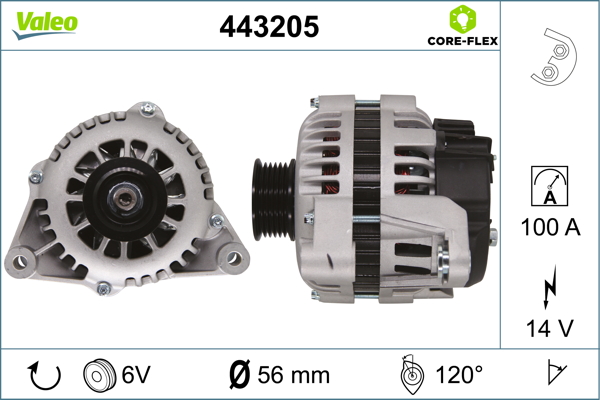 Generator / Alternator 443205 VALEO