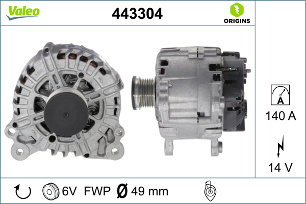 Generator / alternator 443304 VALEO