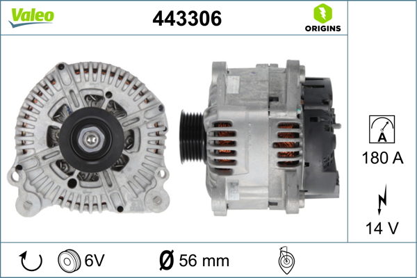 Generator / Alternator 443306 VALEO