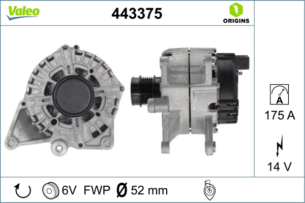 Generator / alternator 443375 VALEO