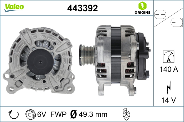 Generator / alternator 443392 VALEO