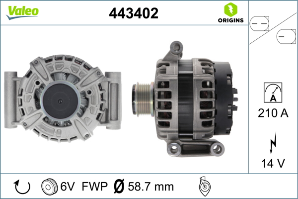 Generator / Alternator 443402 VALEO