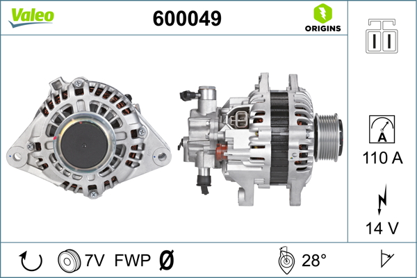 Generator / Alternator 600049 VALEO