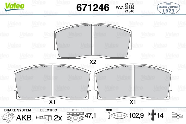 set placute frana,frana disc 671246 VALEO