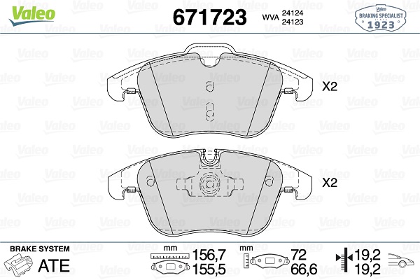 Set placute frana,frana disc 671723 VALEO