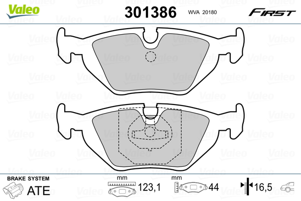 Set placute frana,frana disc 301386 VALEO