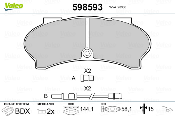 set placute frana,frana disc 598593 VALEO