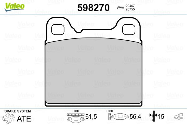 set placute frana,frana disc 598270 VALEO
