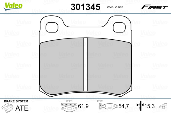 Set placute frana,frana disc 301345 VALEO