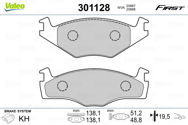 Set placute frana,frana disc 301128 VALEO