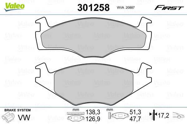 Set placute frana,frana disc 301258 VALEO