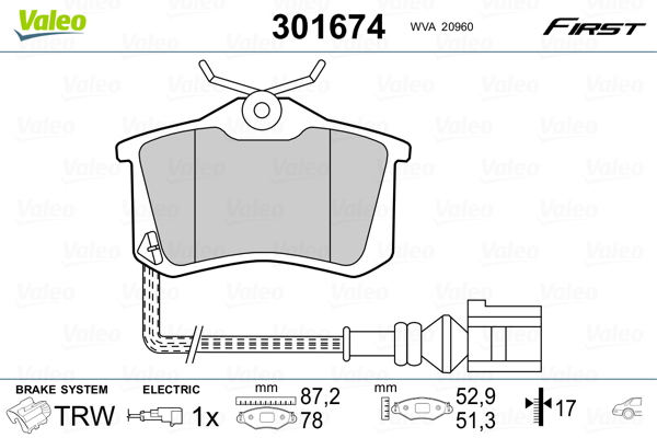 Set placute frana,frana disc 301674 VALEO