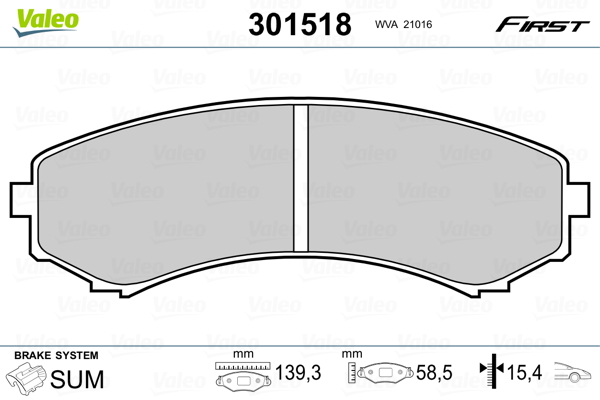 Set placute frana,frana disc 301518 VALEO