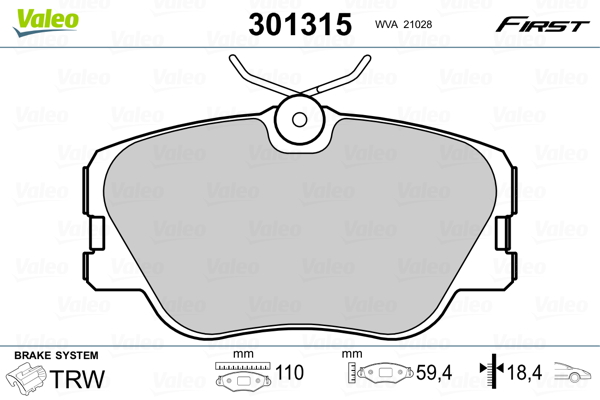 Set placute frana,frana disc 301315 VALEO