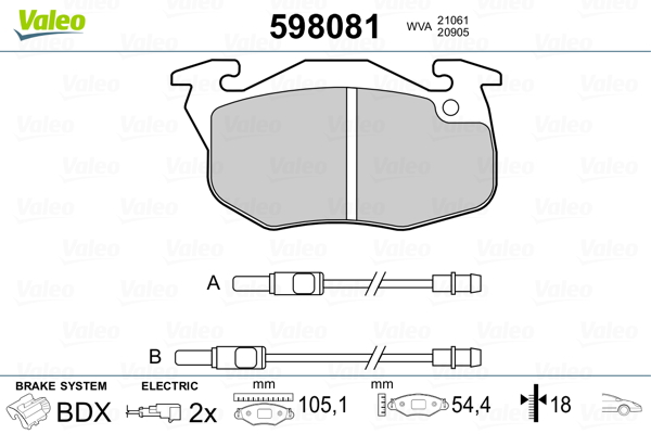 Set placute frana,frana disc 598081 VALEO