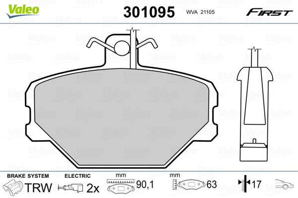set placute frana,frana disc 301095 VALEO