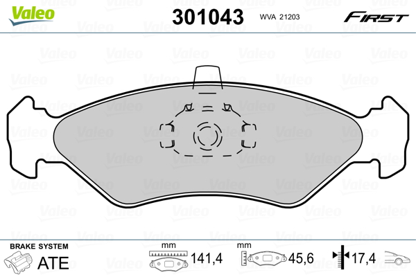 Set placute frana,frana disc 301043 VALEO