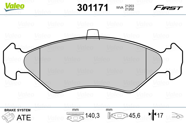 Set placute frana,frana disc 301171 VALEO