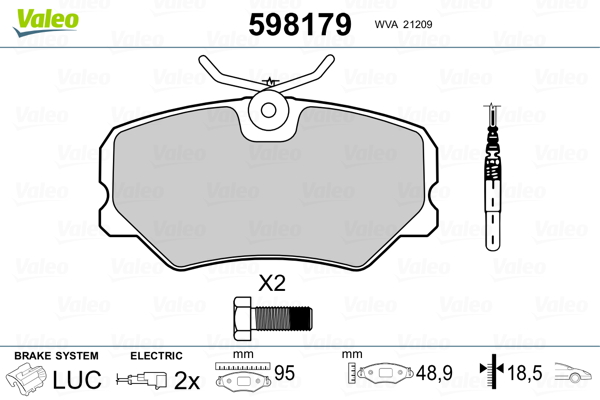Set placute frana,frana disc 598179 VALEO