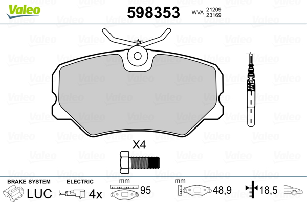 set placute frana,frana disc 598353 VALEO