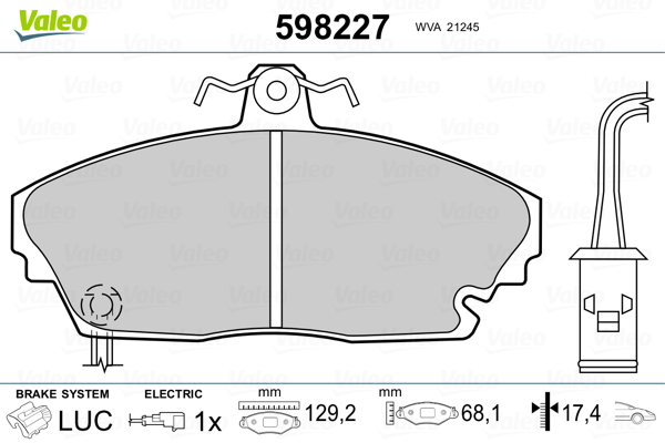 set placute frana,frana disc 598227 VALEO