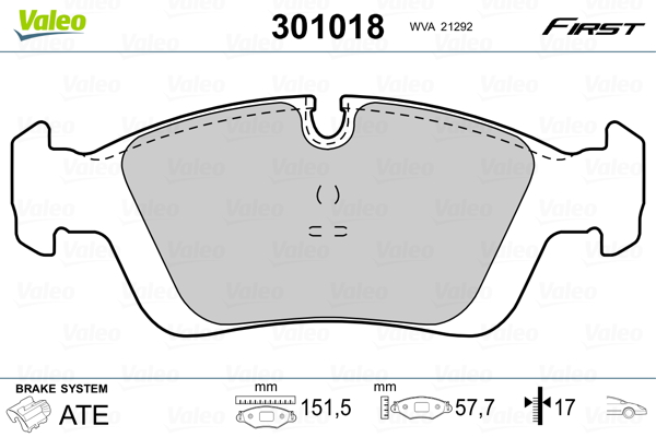 Set placute frana,frana disc 301018 VALEO