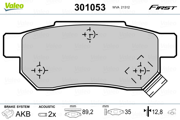 Set placute frana,frana disc 301053 VALEO