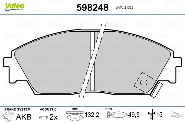 set placute frana,frana disc 598248 VALEO