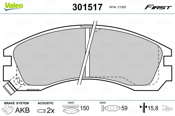 Set placute frana,frana disc 301517 VALEO